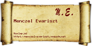 Menczel Evariszt névjegykártya
